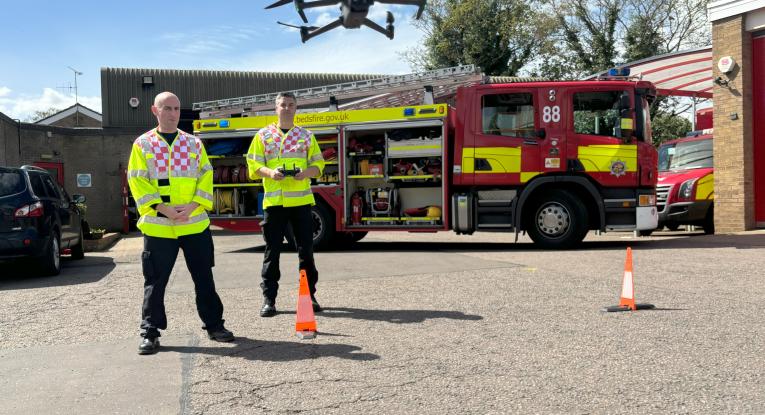 Drone at Leighton Buzzard fire station