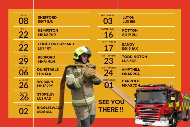 Dates of Bedfordshire Fire Station Open Days 2023