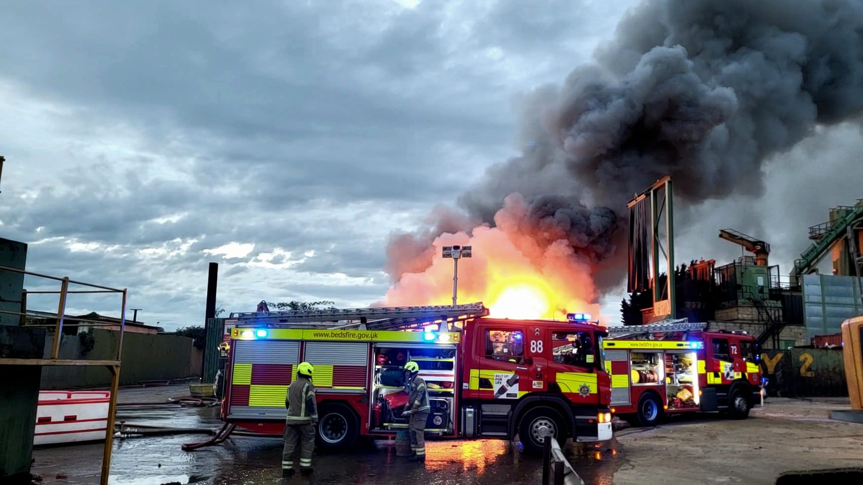 Fire engine at waste fire