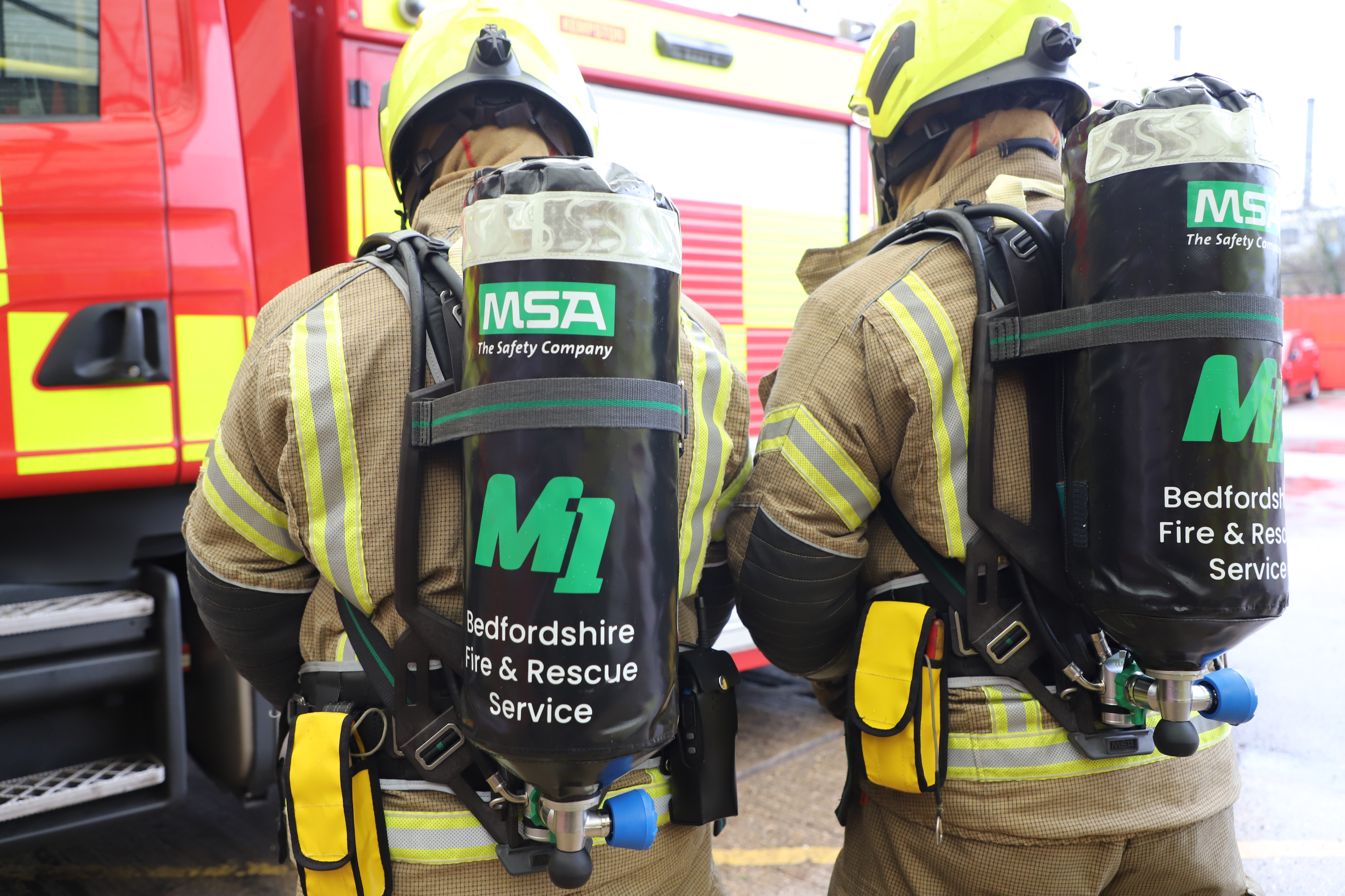 Firefighters in breathing apparatus