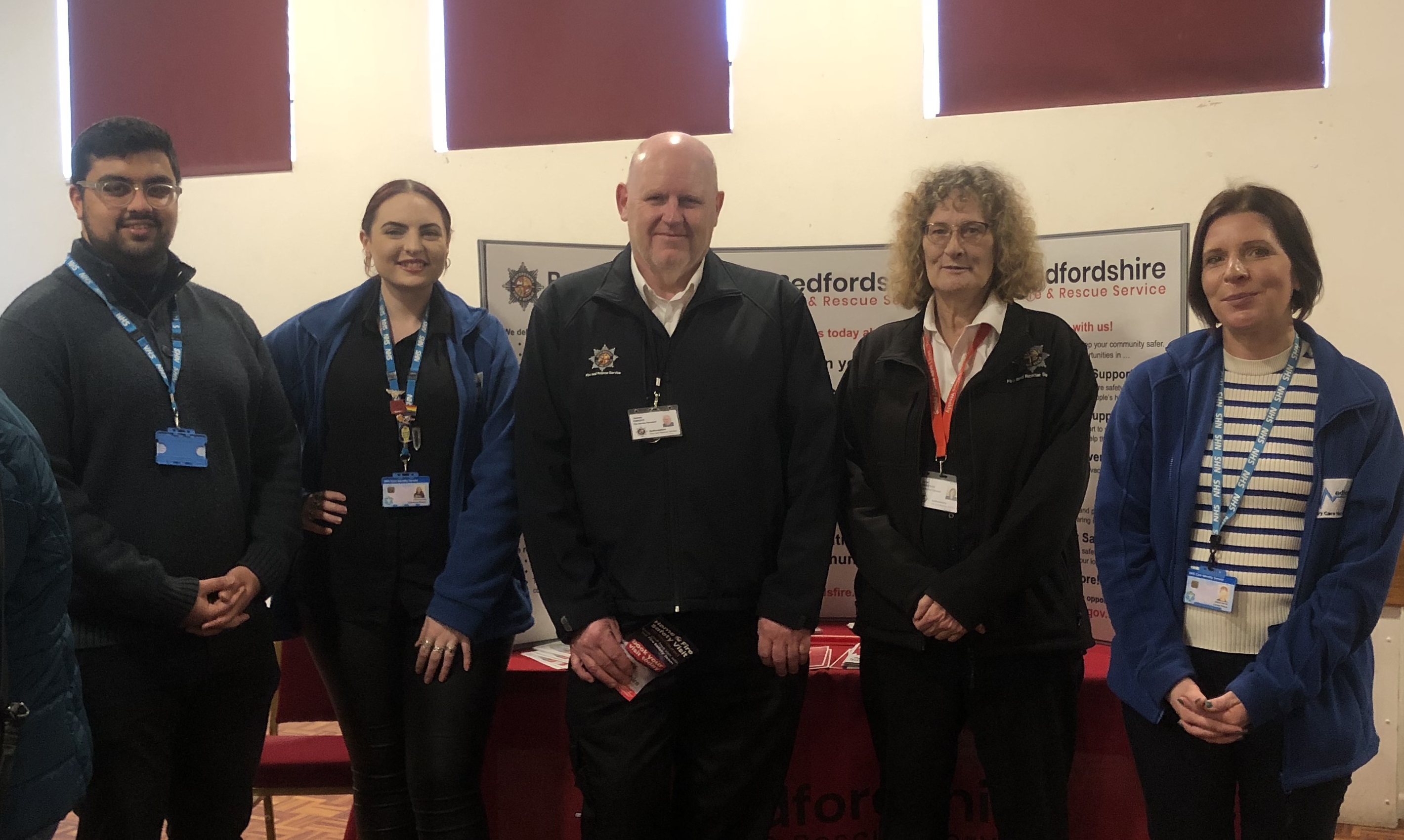James (centre) with colleagues from BFRS and The Medics PCN