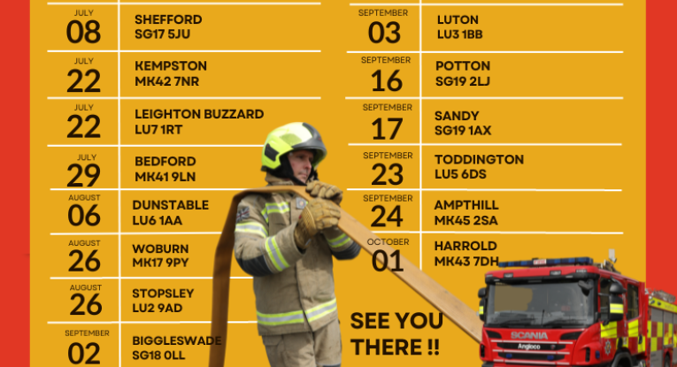 Dates of Bedfordshire Fire Station Open Days 2023