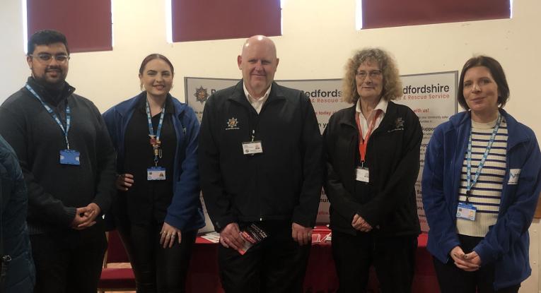 James (centre) with colleagues from BFRS and The Medics PCN